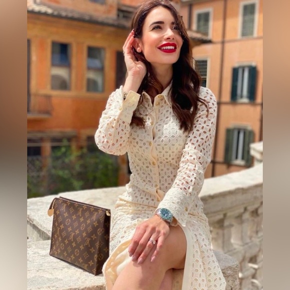 ZARA CREAM EMBROIDERED CUTWORK MIDI DRESS, SIZE M - Picture 2 of 16